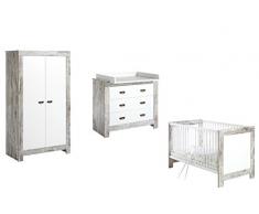 Schardt Kinderzimmer Nordic Chic - Bett, Wickelkommode, Schrank 2 türig