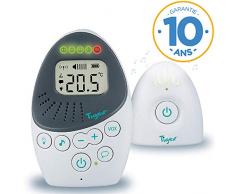 Tigex Babyphone Easy Protect Plus, Babyhörer, wiederaufladbar, mit Eco-Modus, Walkie-Talkie, Wiegenlied und Nachtlicht