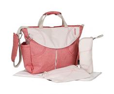 okiedog SUMO 35003 flexible Wickeltasche mit Henkel, Schultergurt, Rucksack Tragegurten, viele Fächer, inkl. CLIPIX Kinderwagenhaken, Wickelunterlage, isolierter Flaschenhalter und Zubehörbeutel, Urban coralle, ca. 47 x 40 x 14 cm