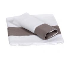 Lait Baby lflerl Radius von Mond Bettlaken und Kissenbezug Bett, Weiß/Taupe, 110 x 190/40 x 60