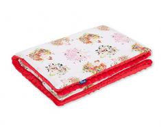 Pepi Leti 685843716280 Amy-Kuscheldecke Rot Minky, Babydecke, Kinderdecke, 100 x 75 cm Decke, mehrfarbig