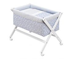 Cambrass 35014 Babybett Aus Holz X-Form Kollektion, Star, 55 x 87 x 74 cm, hellblau