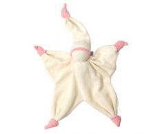 Babylonia Peppa Kuscheltier weiß aus Biobaumwolle extra weich weiß/rosa