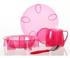 Steadyco Frühstücksset, stabil, Rosa, 4-teilig