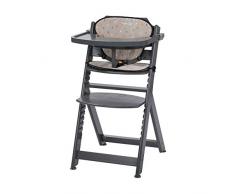 Safety 1st Timba Mitwachsender Hochstuhl und passendes Sitzkissen, inkl. abnehmbares Tischchen, hohe Rückenlehne, ab ca. 6 Monaten bis ca. 10 Jahre (max. 30 kg), Buchenholz, warm grey (grau)