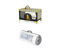 Reisepaket Hauck Kinderreisebett Dream N Play Go Disney, schwarz-bunt und Julius Zöllner Reisebettmatratze Travelsoft Premium, 60 x 120 cm