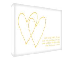 Feel Good Art eco-printed und gerahmt Kinderzimmer Leinwand mit Natur massiv Holzrahmen (44 x 34 x 3 cm, mittel, beige, zehn Finger und zehn Zehen/Twins), gelb, 40 x 30 cm