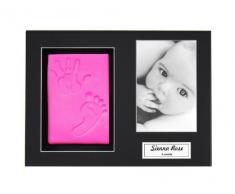 Anika-Baby BabyRice Bilderrahmen, mit weicher, blauer Tonmasse für Hand- und Fußabdruck, Weiß