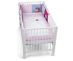 Sterntaler Bett-Set, Kopfkissen, Bettdecke und Bett-Nestchen, Käfer Katharina, Alter: Für Babys ab der Geburt, Rosa/Rot