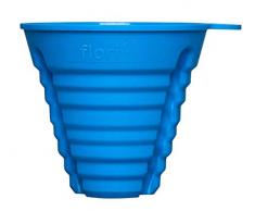 Flori Baby Multi Trichter für präzises Befüllen von alle Babyflaschen ohne sie festzuhalten, steckfest für 7 verschiedene Durchmesser, 100% Made in Germany, BPA frei, 2er Set, blau