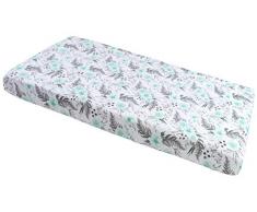 Spannbettlaken Spannbetttuch für Babybett Kinderbett 60x120 cm, 70x140 cm, 100% Baumwolle, fürs Baby, Baby Bettwäsche Größe: 120x60 cm, Muster: Gute Nacht Grau (graue Blumen)