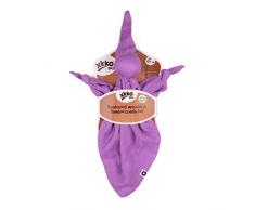 XKKO BMBCT003A Große Knuddelpuppe, Spiel- und Schnuffeltuch aus Bambusviskose, violett