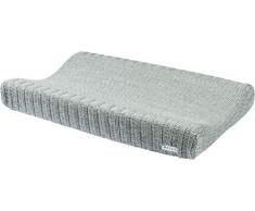 Meyco 2763084 2-Keil Wickelauflagenbezug Wickelkissenüberzug gestrickt 100% Baumwolle 45x70cm RELIEF MIXED Stone Green, mehrfarbig