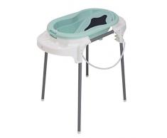 Rotho Babydesign TOP Badestation, Mit Baby Badewanne, Wannenständer, Wanneneinsatz und Ablaufschlauch, 0-12 Monate, Grün, 21042 0266 01