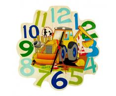 Hess Holzspielzeug Wanduhr Baustelle