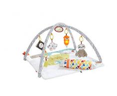 Fisher-Price GKD45 - 5 Sinnes Baby Spieldecke kuschelig weiche Krabbeldecke mit Sensorik Spielzeug, Babyaustattung ab Geburt