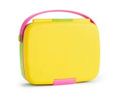 Munchkin Bento Box Brotdose für Kleinkinder mit Besteck, gelb/Grün