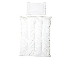 roba Kindersteppbett, Ganzjahres Baby-Bettset (Inlett), Steppbett weiß, Decke 100x135 cm & Kissen 40x60 cm