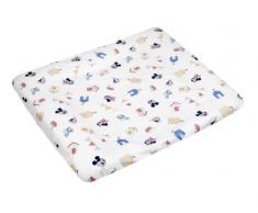 Julius Zöllner 2280112040 Wickelauflage Softy mit Stoffbezug, 75 x 85 cm, Mickey und Minnie Seashore