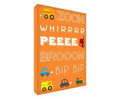 Feel Good Art ZOOMCAR1216 – 04it Bild auf Leinwand Wand in Frühstücksflocken und Entnehmen 91 x 60 x 4 cm Orange