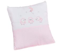 Kissen bestickt (30 x 30 cm) CHICKS rosa
