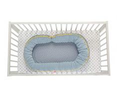 2in1 Babynest + Junior sleepy-C - Multifunktionales Babynest, Babybett, blau classics