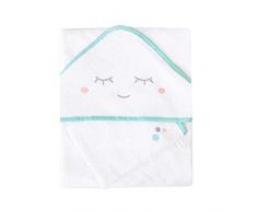 Domiva Set Badetuch bestickt + Waschlappen, 75 x 75 cm, Aqua