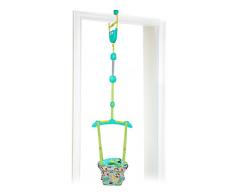 Bright Starts Zig Zag Zebra Türhopser mit sicherer und stabiler Türrahmenklemme, Sicherheitsgurt, ideal zum Mitnehmen