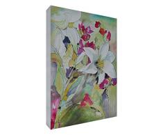 Feel Good Art VJ-LOLLOPINGLIES1216-15IT Schöne Lilie, Bild auf Leinwand, Kunstwerk auf Galerie, original stilisiert, Künstler Val Johnson 20 x 30 cm Mehrfarbig