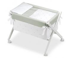 Bimbi Romantic – vestidura Wiege, weiß und grau