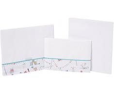 Petit Lazzari Petit Circus – Set von 3 Blatt für Babytragetasche, Kuckuck oder Moses, 35 x 75 cm, grün Wasser