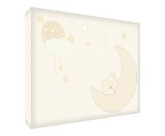 Feel Good Art Holzblock, weiß, Dekoration für Kinderzimmer, Schlafbär, 15,5 x 10 cm, cremefarben