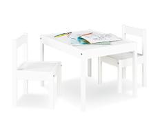 Pinolino Kindersitzgruppe Sina, 3-teilig, aus Holz, 2 Stühle und 1 Tisch, für Kinder ab 2 Jahren, weiß lackiert