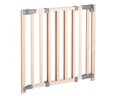 roba Türschutzgitter Safety Up, barrierefreies Holz-Schutzgitter mit Ampelfunktion für Tür und Treppe, Massivholz Buche, Verstellbreite 78 – 100,5 cm, Türschutzgitter für Kinder und Haustiere