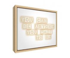 Feel Good Art eco-printed und gerahmt Kinderzimmer Leinwand mit Natur massiv Holzrahmen (64 x 44 x 3 cm, groß, beige, Sie werden kann jeder Sie werden wollen)