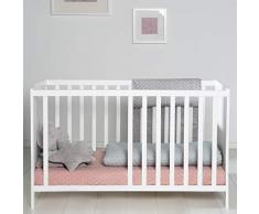 Baumann roba Beistellbett, weißes Kinderbett und Anstellbett ans Elternbett, höhenverstellbares Babybett mit 5 Schlupfsprossen, inkl. Lattenrost, Liegefläche 60 x 120 cm