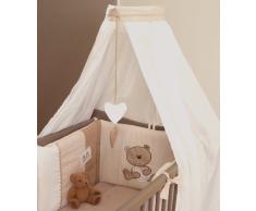 Candide 222740 Betthimmel Bebe traditionell 272x157cm weiß/beige mit Herzchenanhänger in Geschenkverpackung