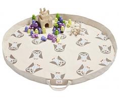 3 Sprouts UPMOWL Spielmatte / Spielsack - Eule, mehrfarbig