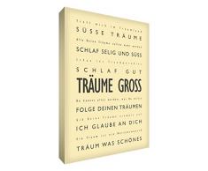Little Helper DRBG128-20RG Feel Good Art Wandschmuck Leinwand im modernen typographischen Stil Träume Gross, 30 x 20 cm, creme