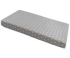 Spannbettlaken Spannbetttuch für Babybett Kinderbett 60x120 cm, 70x140 cm, 100% Baumwolle, fürs Baby, Baby Bettwäsche Größe: 120x60 cm, Muster: Gute Nacht Grau (weiße Sterne mit grauem)