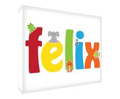 Feel Good Art Gallery verpackt Kinderzimmer Box Leinwand (Felix, mittel, 30 x 40 x 4 cm)