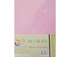 DuDu N Girlie Spannbettlaken 100 Prozent Baumwolle Kinderbett Betten Blatt, 70 cm x 140 cm, 2-teilig, pink
