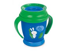 Lovi 1/535new Trinkbecher 360° Mini Follow the rabbit, 9+ Monate, abdichtende Silikonscheibe, antibakterieller Schutz, 210 ml, grün