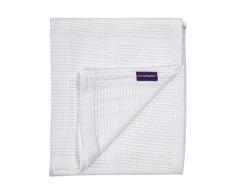 Clevamama Babydecke mit Atmungsaktiver Zellstruktur für Babywiege - luftdurchlässige Wabenstruktur - 120x140cm - Baumwolle - Weiß