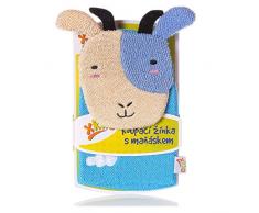 XKKO CTNBG025A Waschhandschuh mit Handpuppe 100% Baumwolle, mehrfarbig