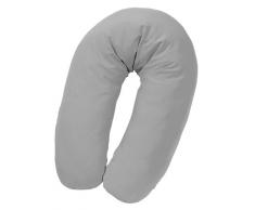 Julius Zöllner 4670040527 Stillkissen mit Perlenfüllung, uni Baumwolle,ca. 190 cm, uni silber