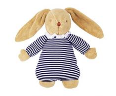 Trousselier - Musik Plüschtier - Kuschelhase - Marinière bedruckte Baumwolle - Musik Brahms Wiegenlied - 25 cm hoch - Klassischer Chic - Ideales Geburtsgeschenk - Maschinenwaschbar - Farbe blau