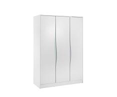 Geuther - Kleiderschrank Wave Pastell, made in Germany, 3-türig, 1 Kleiderstange, 5 Einlegeböden, 1 Zwischenboden, pastell