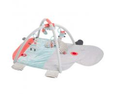 FEHN 059014 3-D-Activity-Decke Nilpferd / Spielbogen mit 4 abnehmbaren Spielzeugen für Babys Spiel & Spaß im Liegen, Sitzen & beim Krabbeln, für Babys und Kleinkinder ab 0+ Monaten