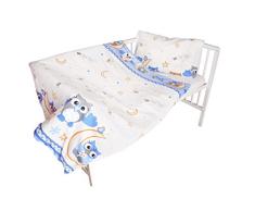 Cosing 332-019-136 Kinderbettwäsche Set Baumwolle 2 Teilig - Eulen 2, blau